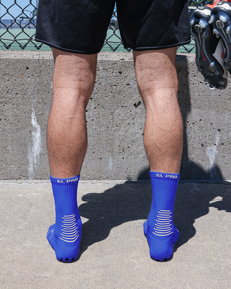 SL PRO Grip Socks Blue Standing