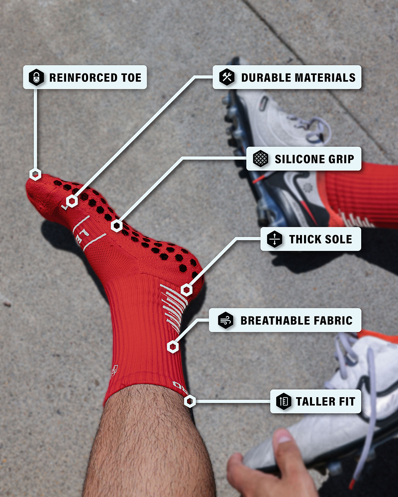 SL PRO Grip Socks Red Features