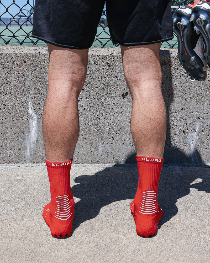 SL PRO Grip Socks Red Standing
