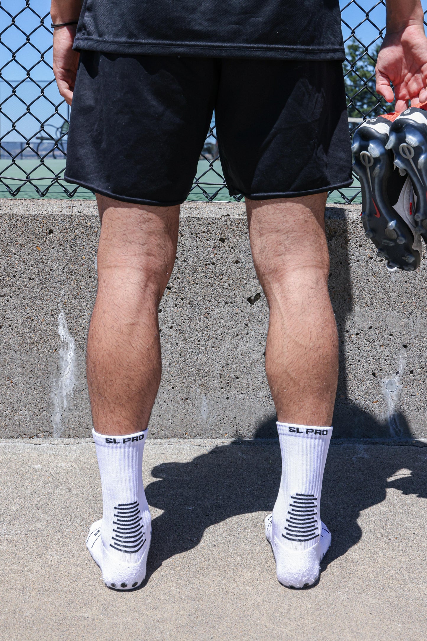SL PRO Grip Socks White Standing