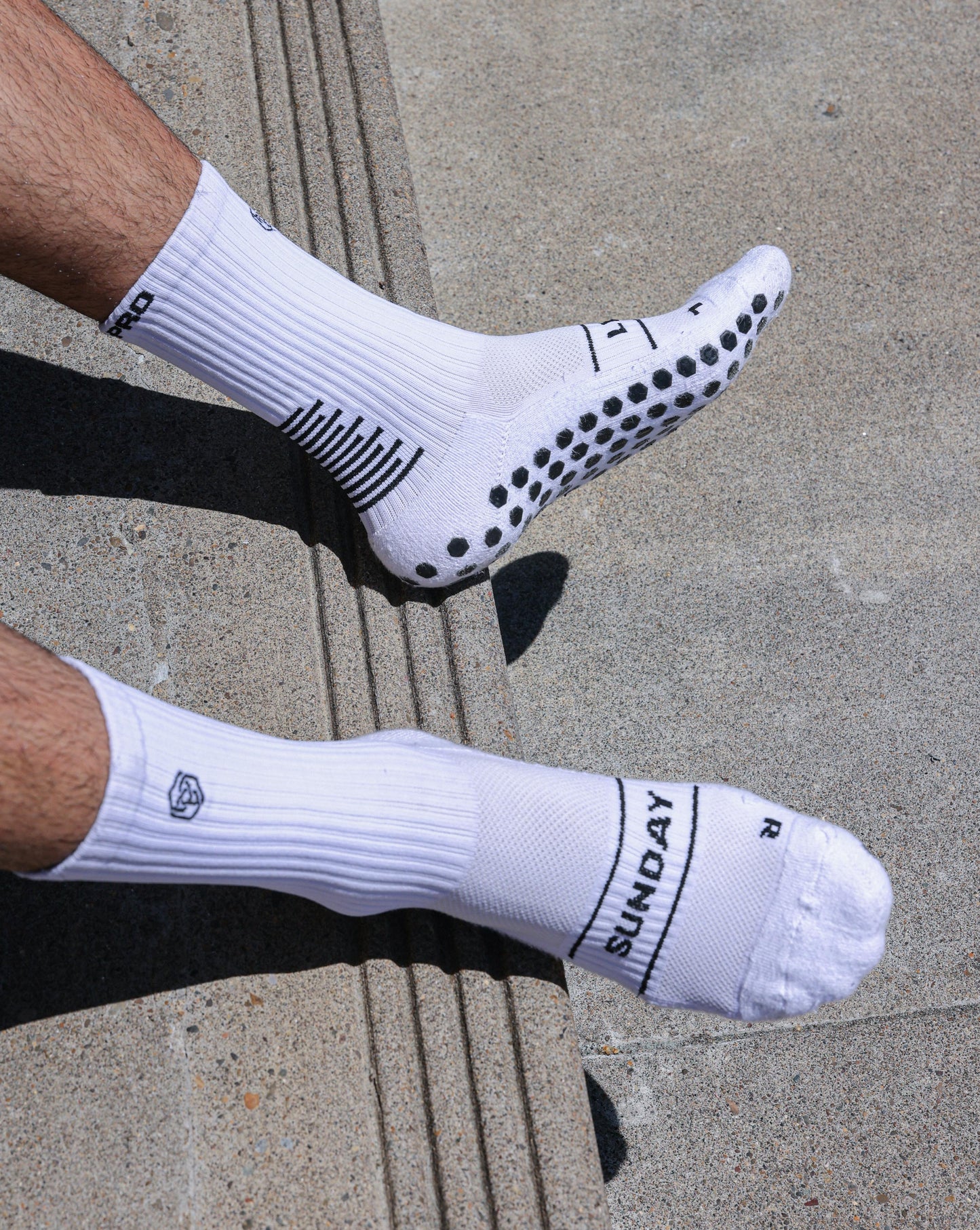 SL PRO Grip Socks White Top View