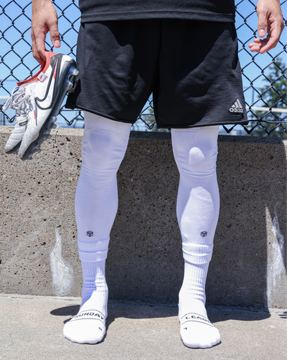 SL FLEX Sock Sleeve White Front View No Cleats Standing