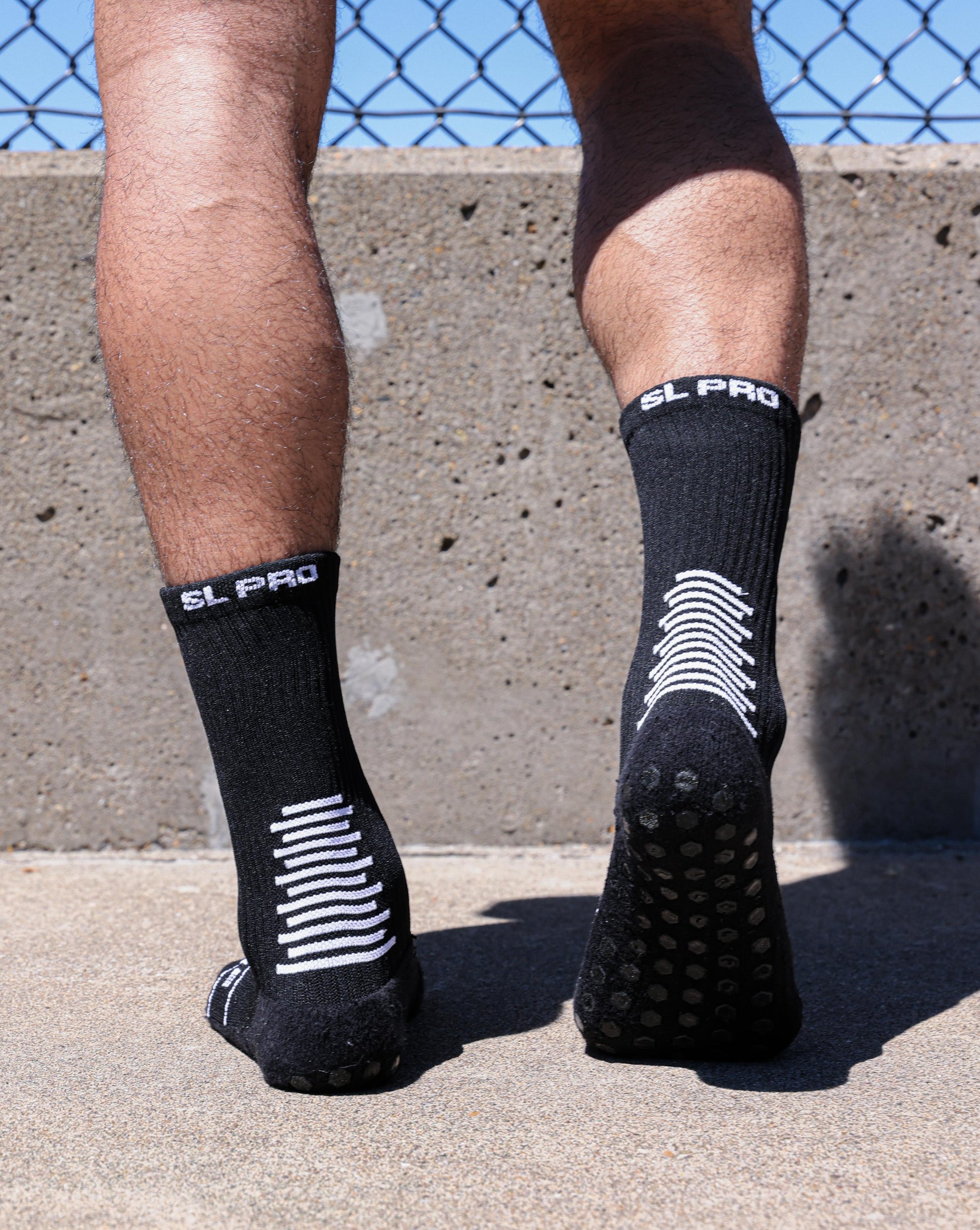 SL PRO Grip Socks Black Back View