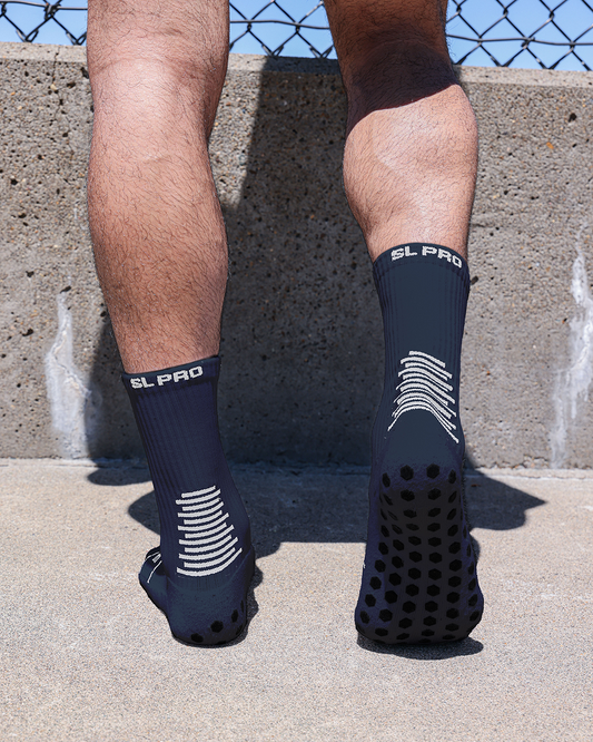 SL PRO Grip Socks Navy Back View