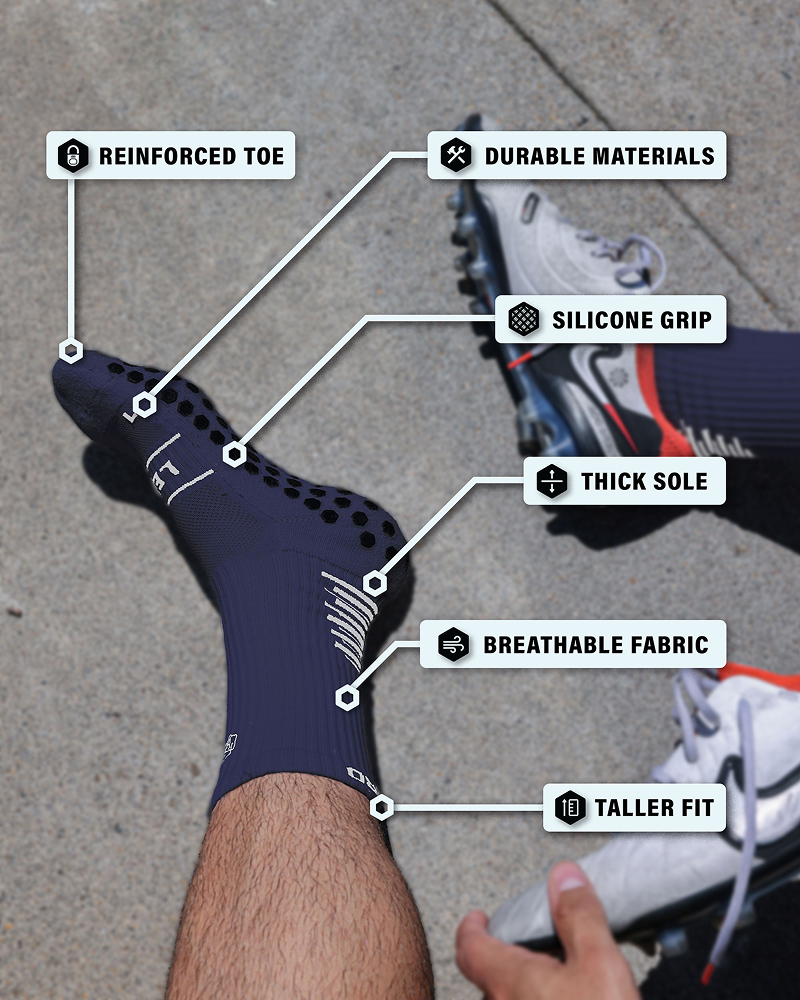 SL PRO Grip Socks Navy Features