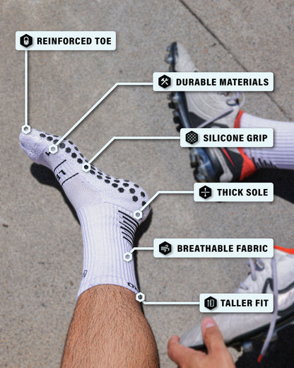 SL PRO Grip Socks White Features