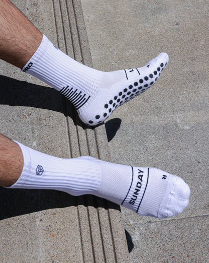 SL PRO Grip Socks White Top View